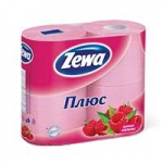 Бумага туалетная ZEWA Plus 2х-слойная розовая 4рул.